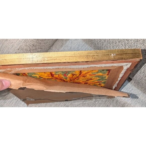 Vintage WonderArt "Foliage" Framed Needlepoint Fall Maple leaf Halloween - Picture 5 of 16